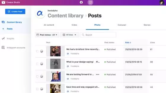 content library - posts