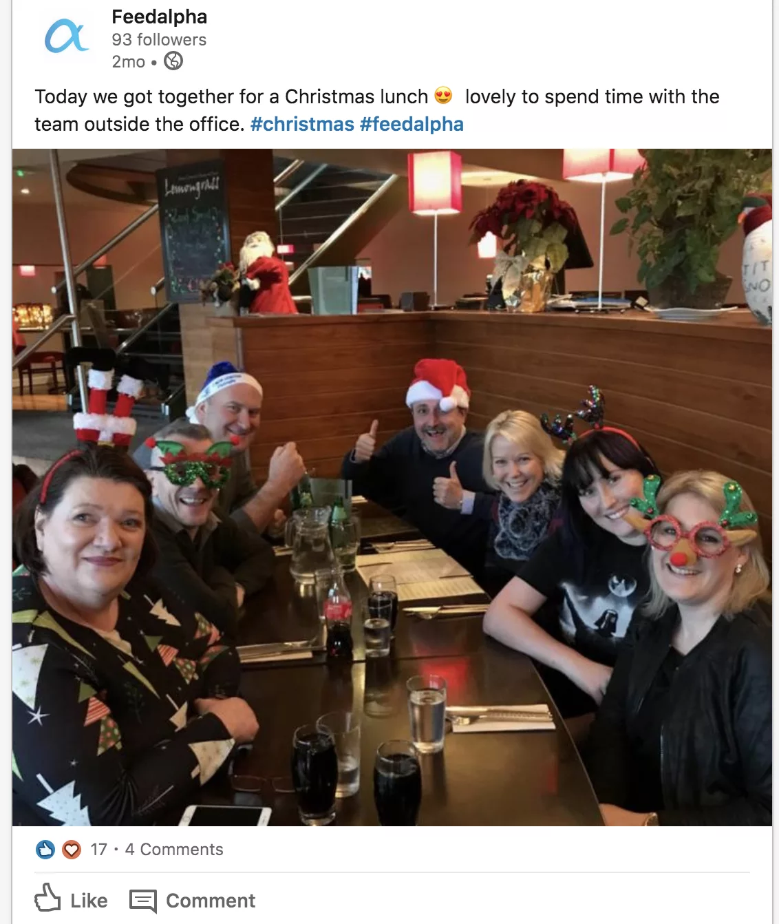 feedalpha christmas lunch