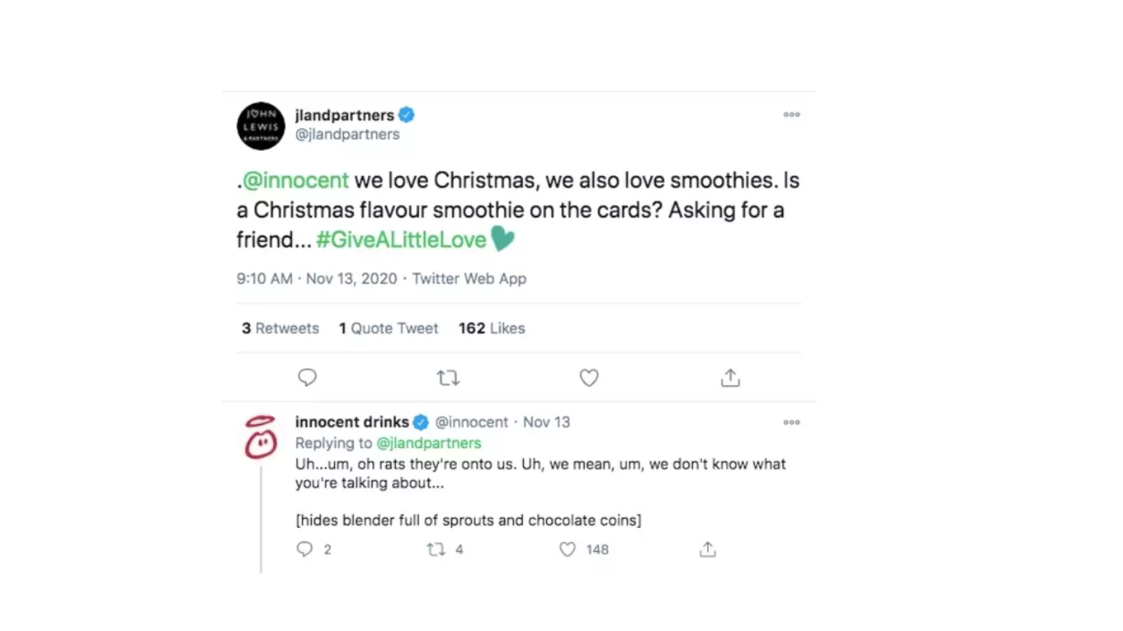 Social listening fun John Lewis Social Listening