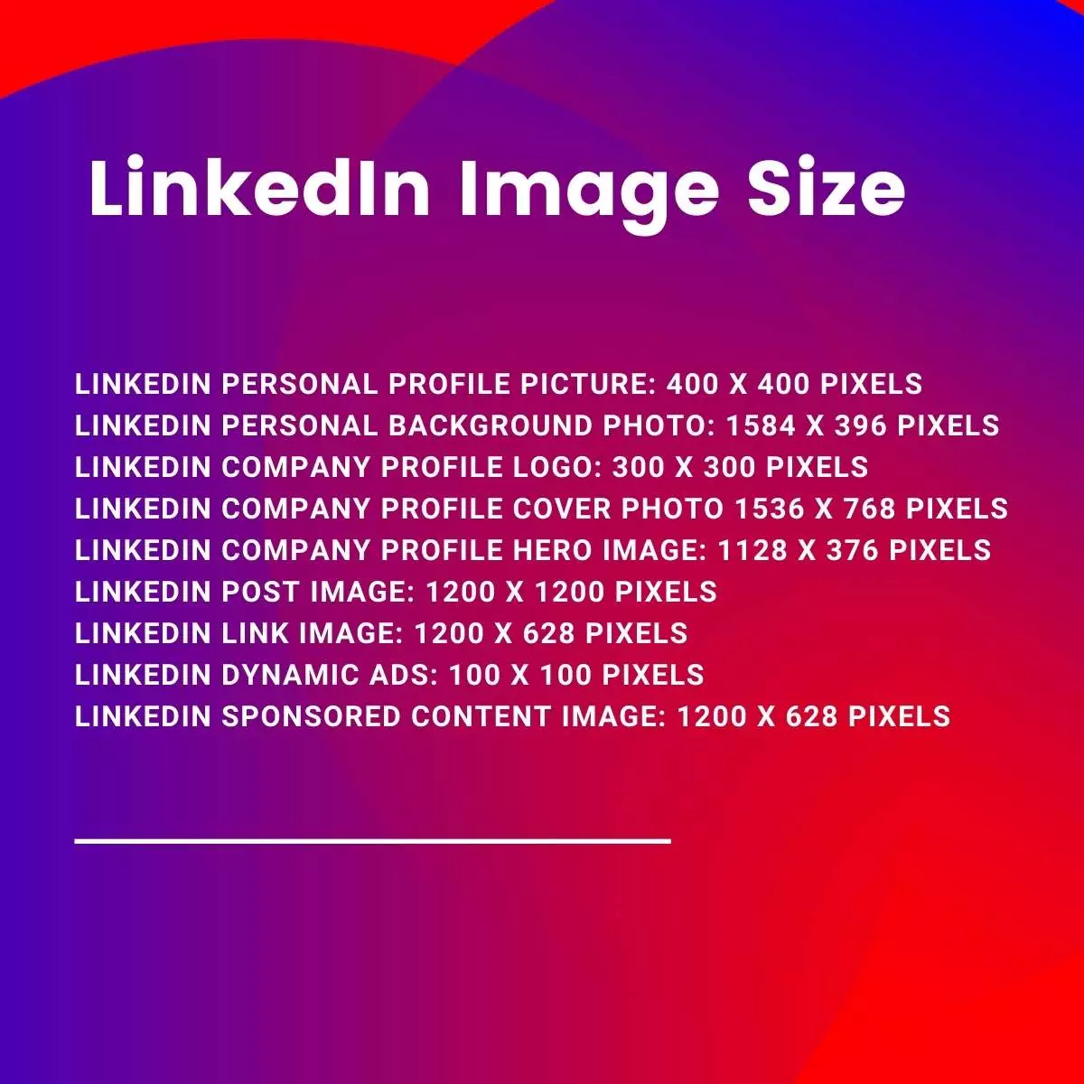 Linkedin image size LinkedIn image size