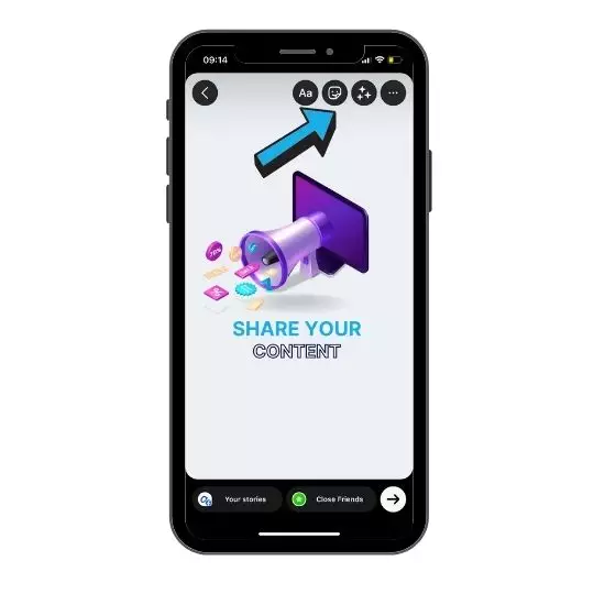 Select smile sticker in stories Smile sticker stories