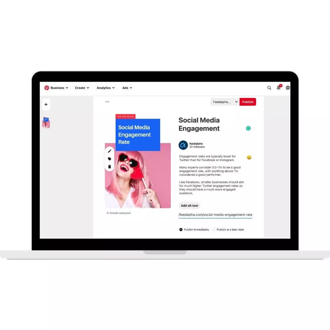 publish a pin publish a pin