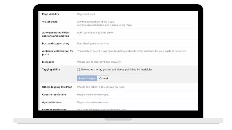 tagging options for Facebook business page tagging options for Facebook business page