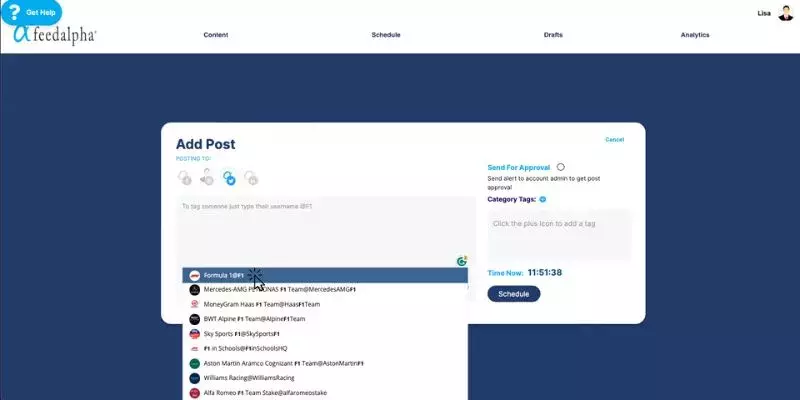 Tag an account from Twitter on feedalpha Tag an account from Twitter on feedalpha