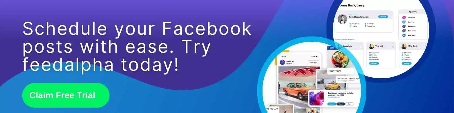 Schedule Facebook Posts with feedalpha